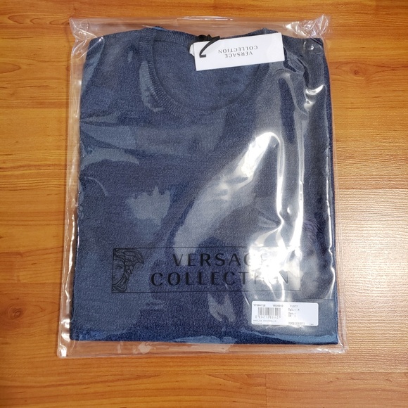 Versace Collection Blue Logo Knit Sweater Knitwear - Picture 6 of 6